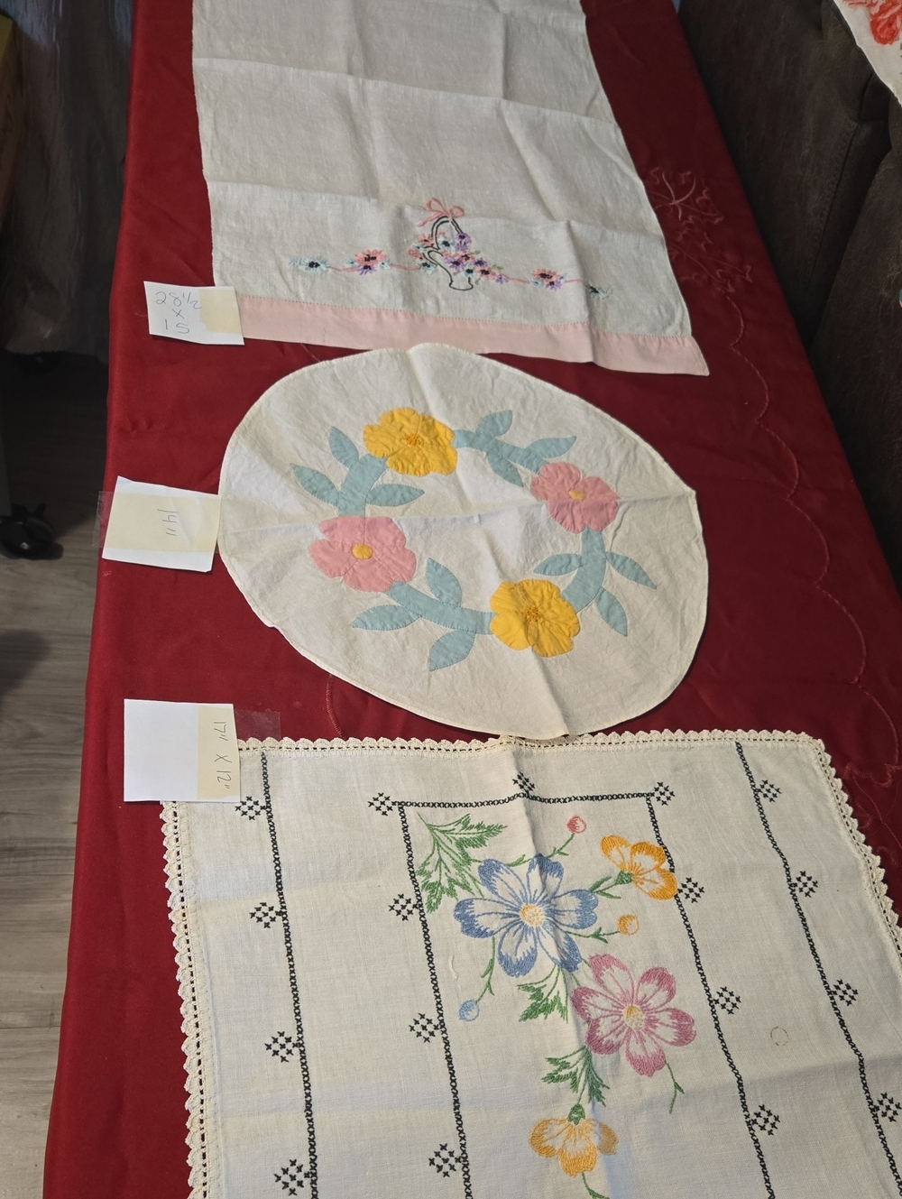Vintage Needlepoint Plus Mix Shape Doilies - Multy Color  (3 ) Accents